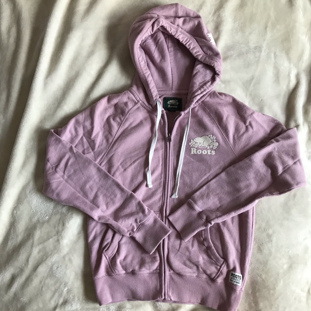 Pink Roots Zip Up Sweater size xs